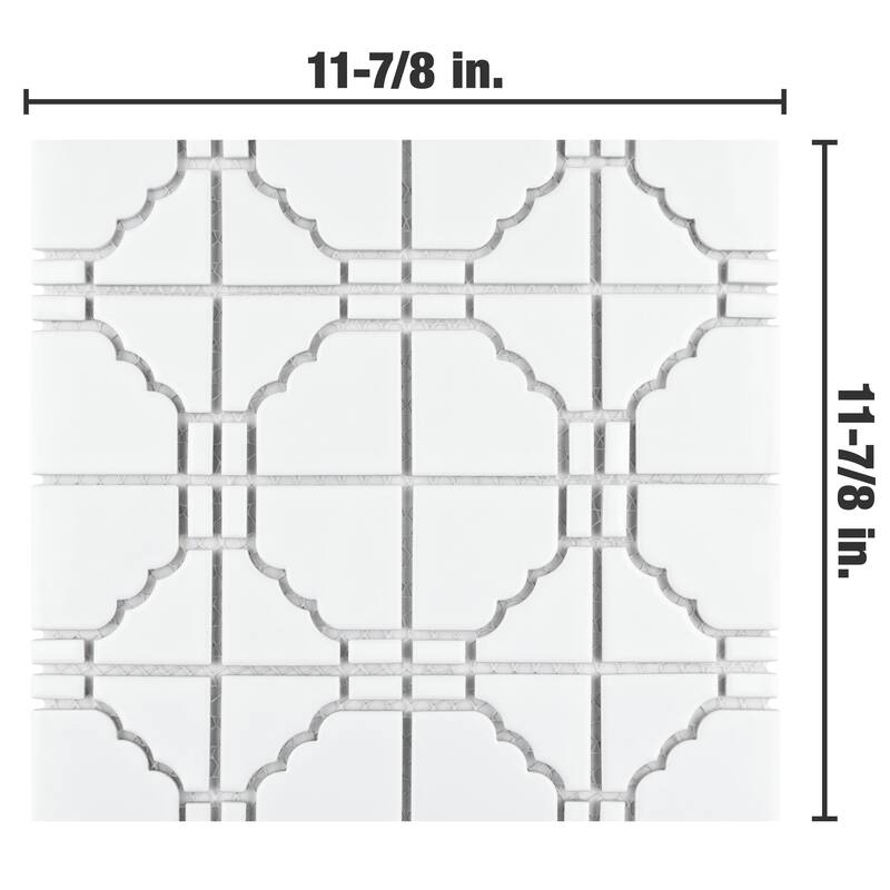 Merola Tile Osaka Glossy White 11-7/8" x 11-7/8" Porcelain Floor and Wall Tile