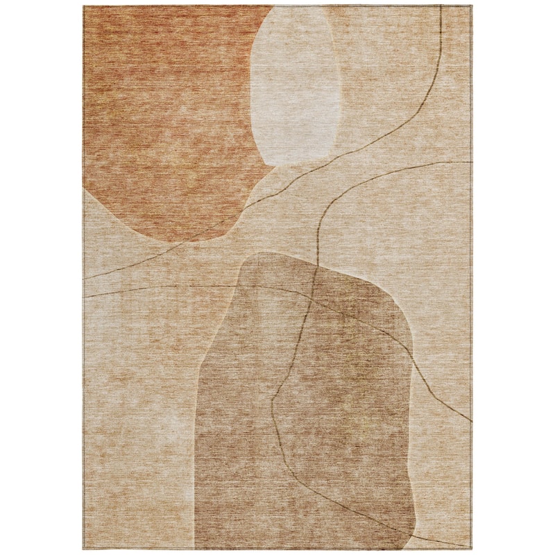 HomeRoots Abstract Transitional Rectangle Outdoor Rug