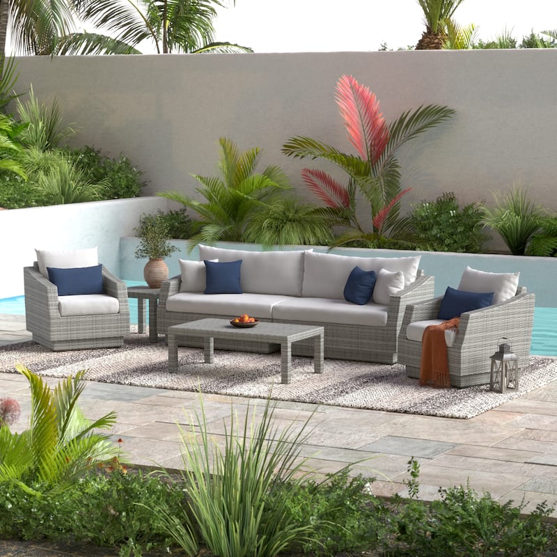 Cannes 6 Piece Sunbrella Outdoor Patio Sofa & Club Chair Set