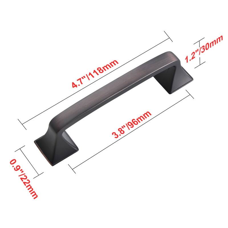 Utopia Alley Brax Pull Handle - Decorative Cabinet Drop Pull Handles for Cabinets, Oil Rubbed Bronze, 3.75" Center to Center