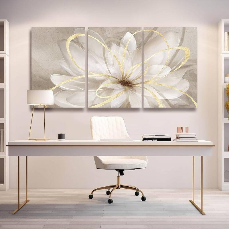 White Floral Wall Art Maximalist Decor
