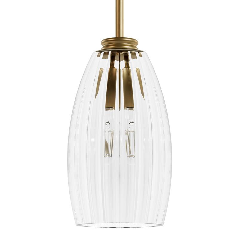 Hunter Rossmoor Luxe Gold 1 Light Pendant w/ Clear Glass - Kitchen, Dining Room, Foyer - Formal, Modern - Designer!