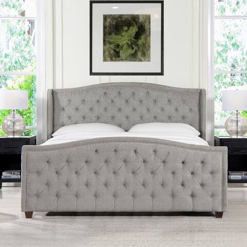 Marcella Upholstered Tufted Wingback Panel Bed