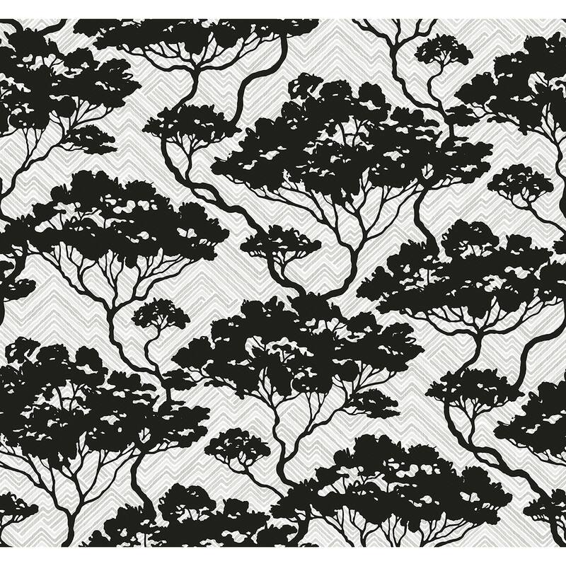 Seabrook Designs Nara Stringcloth Unpasted Wallpaper - 27 in. W x 27 ft. L - Onyx & Fog