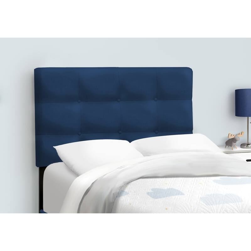 Twin Size Blue Velvet Upholstered Platform Bed Frame for Youth and Teen Bedrooms