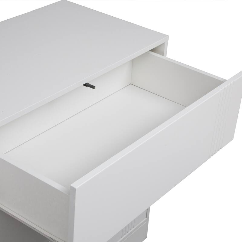 Modern Sideboard Buffet Cabinet with 3 Large Drawers, Living Room Accent Cabinet Entryway Storage Cabinet
