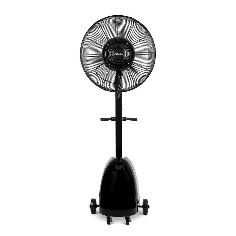 NewAir 26” Pedestal Misting Fan with 8700 CFM of Power and Adjustable Mist Settings - Black