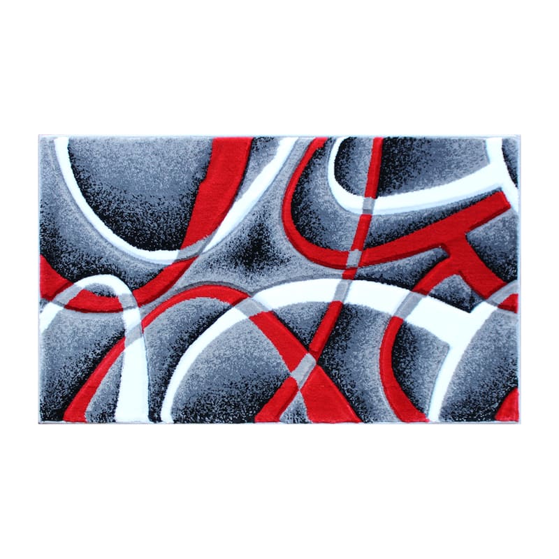 Modern Ribboned Design High-Low Pile Abstract Area Rug