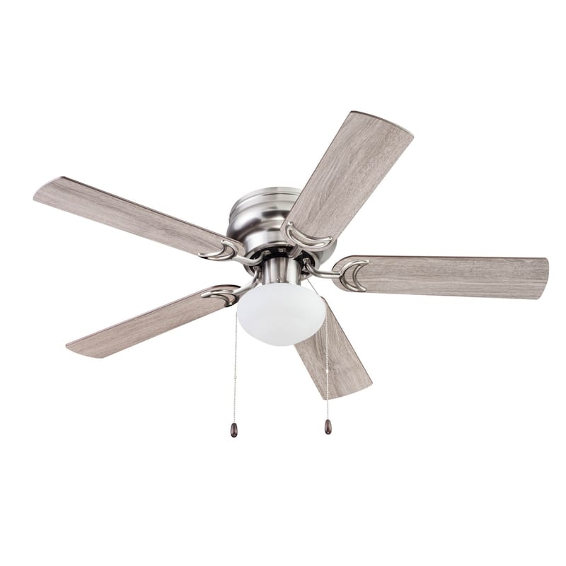 44" Prominence Home Alvina Satin Nickel Traditional Indoor LED Ceiling Fan with Light, Pull Chain