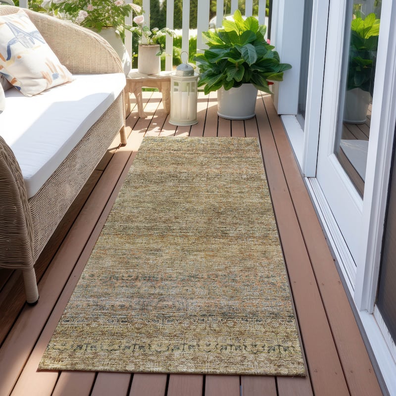 Machine Washable Indoor/ Outdoor Ombre Chantille Rug
