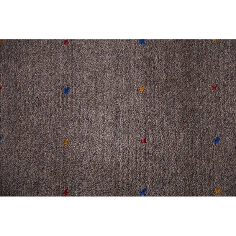Gray Gabbeh Indian Area Rug Handmade Tribal Wool Carpet - 8'3" x 10'0"