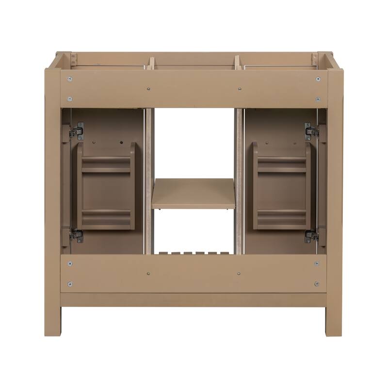 36" Solid Wood Frame Bathroom Cabinet