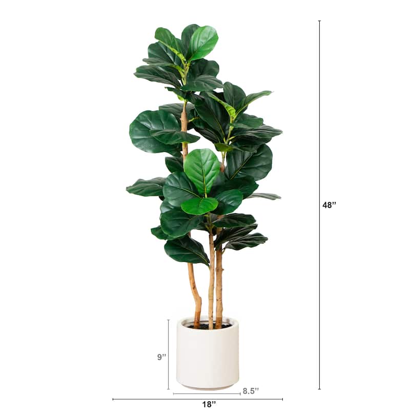 Fiddle Leaf Artificial Potted Tree - 4'