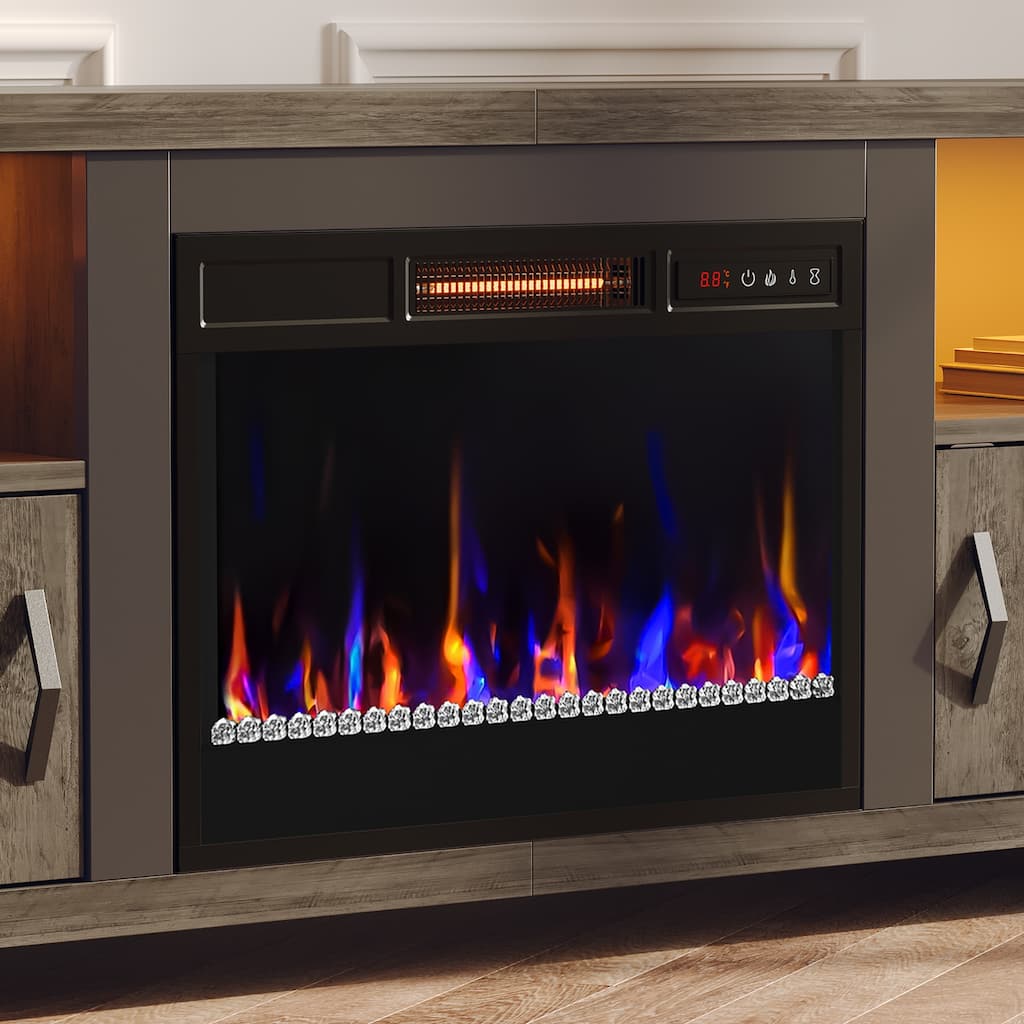 23 inch Electric Fireplace Heater Insert with Remote Control (1000-1500W) - 23 inch