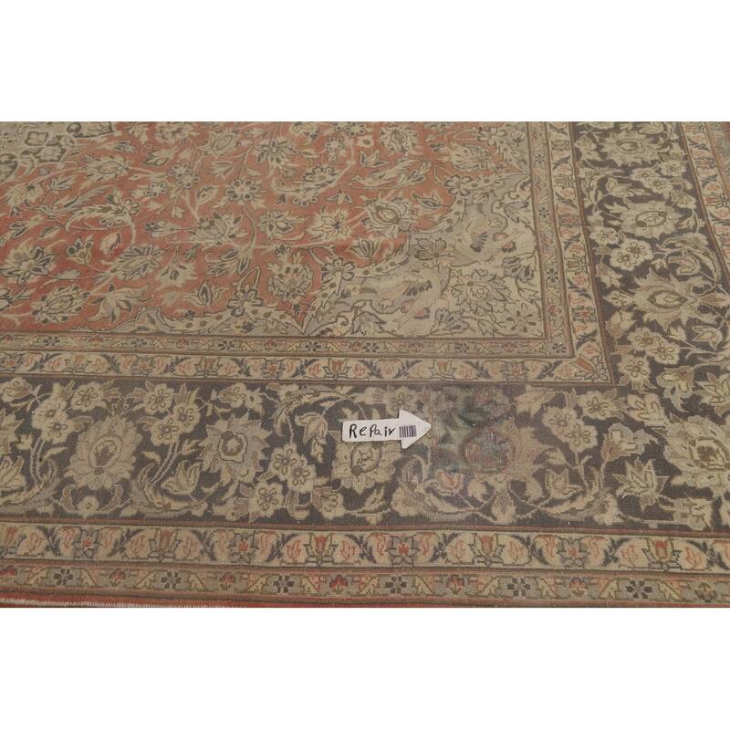 Traditional Kashan Persian Vintage Area Rug Hand-knotted Wool Carpet - 10'0" x 13'4"