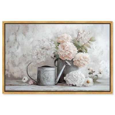 Can and White Blooms Canvas by Art Remedy