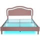 preview thumbnail 8 of 28, Queen Velvet Smart LED Kids Bed Frame with Adjustable Headboard, No Box Spring Needed, Pink