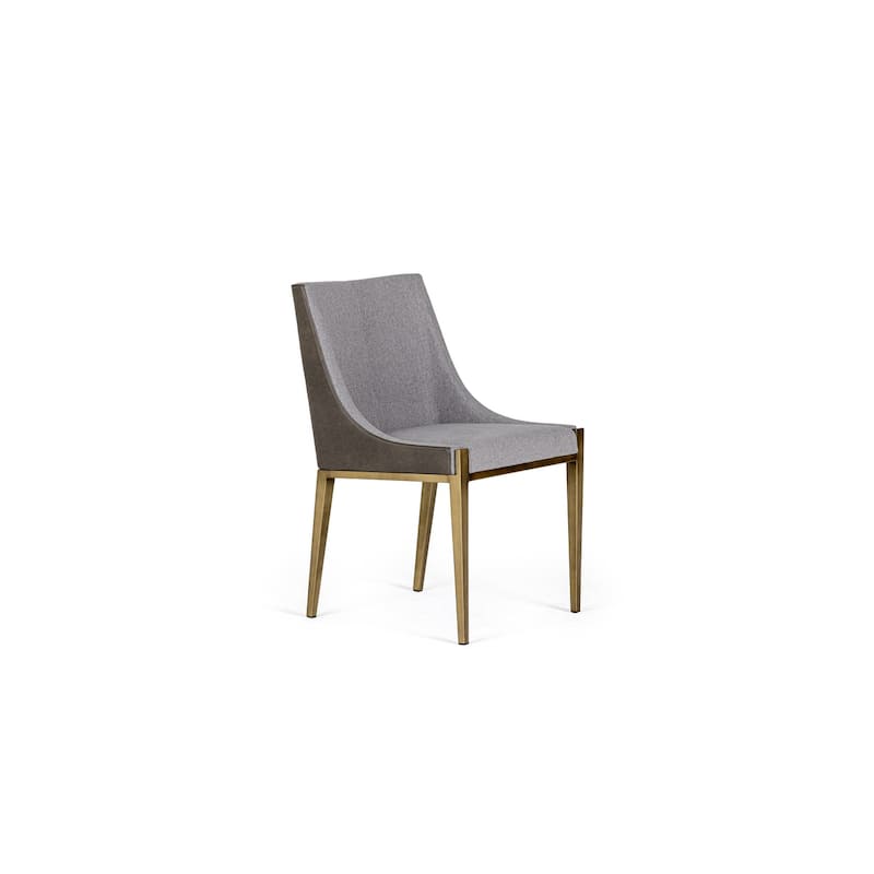 Modrest Fairview Modern Grey & Brass Dining Chair