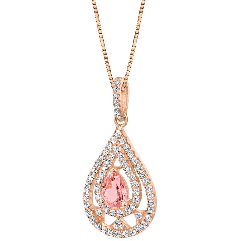 1 ct Morganite Pendant in Rose-tone Sterling Silver