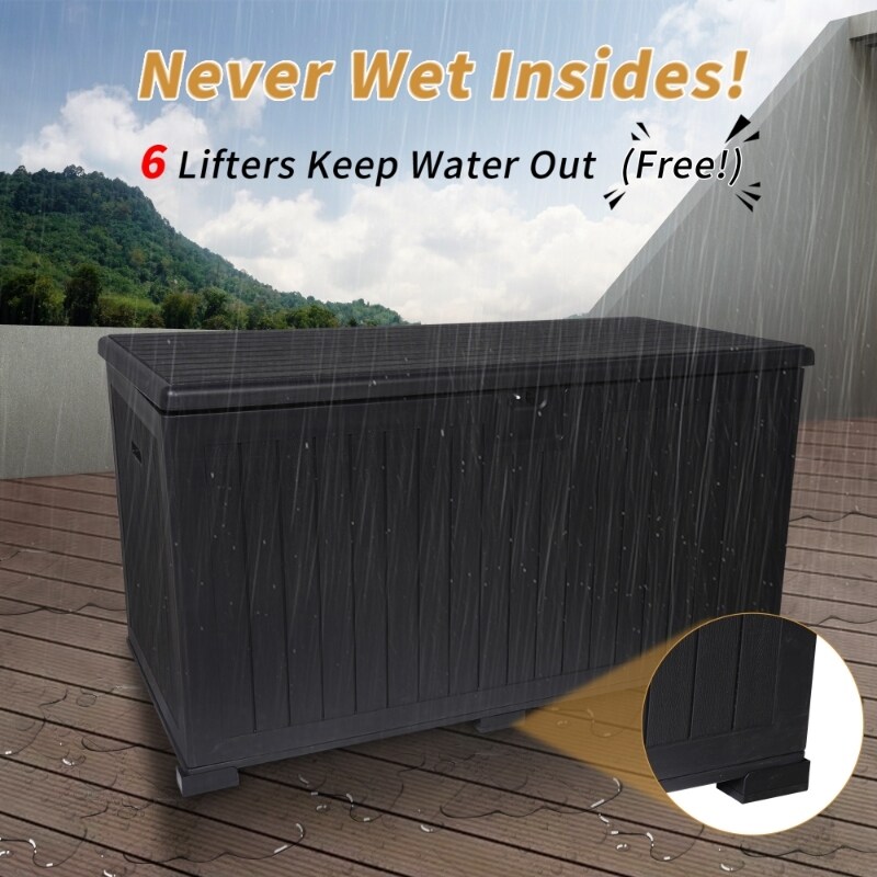 230 Gallon Large Resin Deck Box, Spacious and Versatile Waterproof