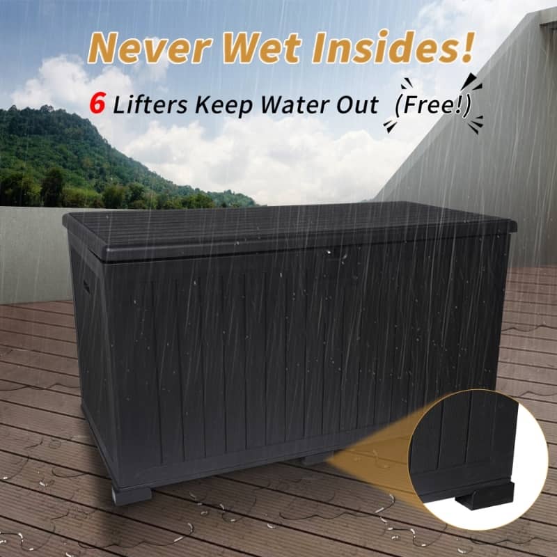 230Gallon Resin Outdoor Deck Box Waterproof,Extra Large Patio Storage Box with Lockable Storage Containers,Pool Accessories