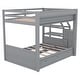 preview thumbnail 10 of 16, Full Over Full Bunk Bed with Storage Staircase & 3 Drawers, Convertible Wooden Bunk Bed Frame w/Safety Guardrail for Kids Teens