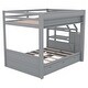 preview thumbnail 10 of 10, Gray Full Size Solid Wood Convertible Bunk Bed with Storage Staircase and Drawers