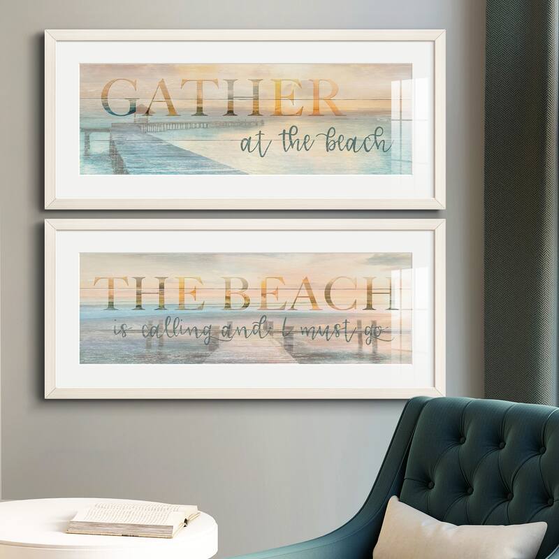 Gather at the Beach-Premium Gallery Framed Print - Ready to Hang
