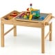 preview thumbnail 6 of 5, Kids Multi Activity Play Table Wooden Building Block Desk w/Paper Roll Natural