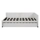 preview thumbnail 41 of 98, L-Shaped Backrest Daybed Upholstered Daybed Frame Classic Wood Slats Design with 2 Storage Drawers or Trundle, Full Size
