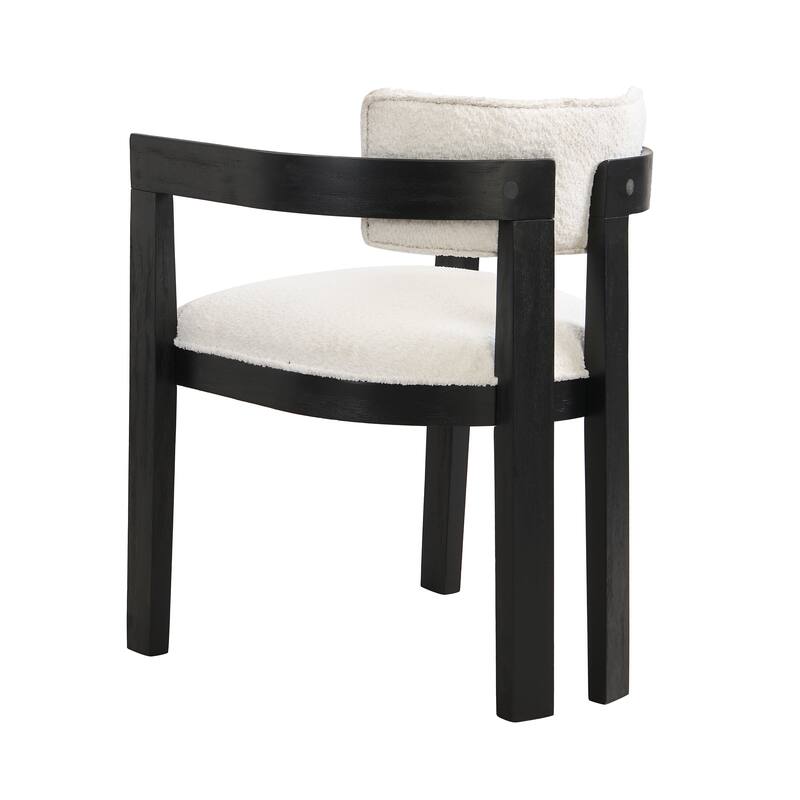 Conrad Sophisticated Modern Dining Chair With Armrest and Solid Wood Frame by Christopher Knight Home