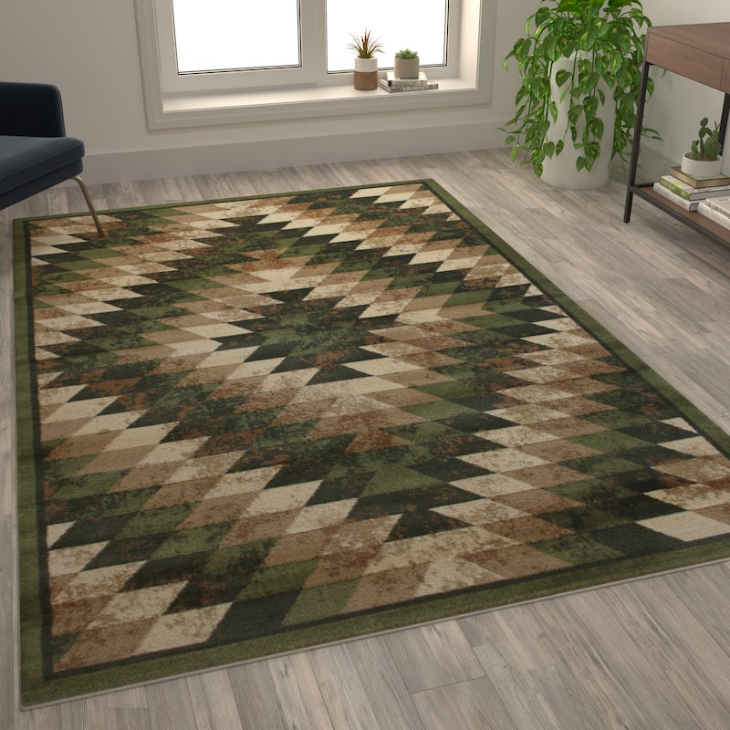 Southwestern Style Diamond Patterned Indoor Area Rug