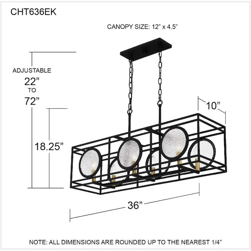 Chalamont 6-Light Earth Black Island Light - Earth Black