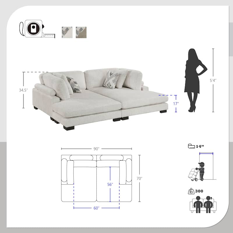 Abbeville Microfiber 2-Piece Sectional Chaise