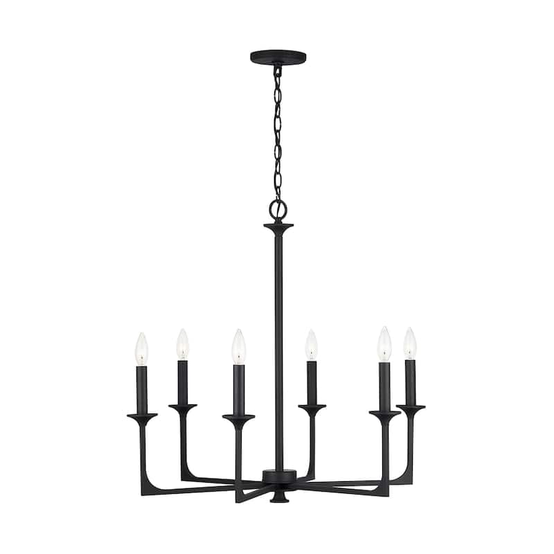 Clint 6-light Black Iron Chandelier