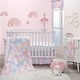 preview thumbnail 1 of 6, Bedtime Originals Rainbow Hearts Pink/Purple 3-Piece Baby Crib Bedding Set