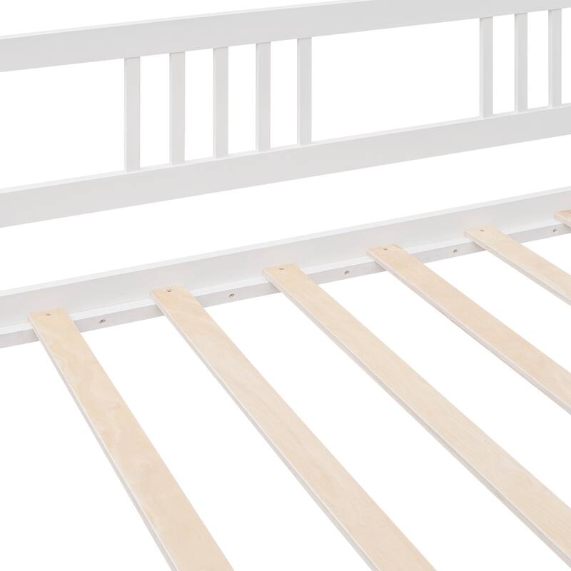 White Twin Size Wood Daybed with Trundle, Multi-Functional Furniture for Small Spaces