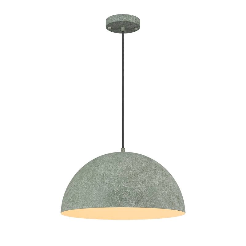 Industrial Modern Indian Gray Dome Pendant Light Kitchen Island - White - W15.75"