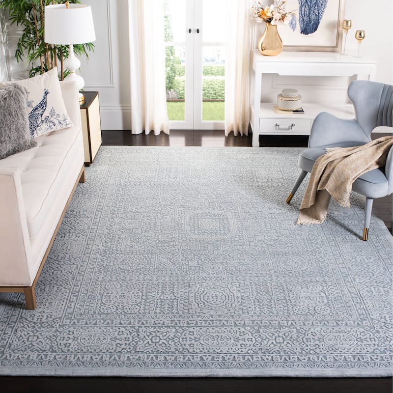 SAFAVIEH Handmade Mirage Vedia Modern Abstract Viscose Rug - 9' x 12' - Sea/Blue