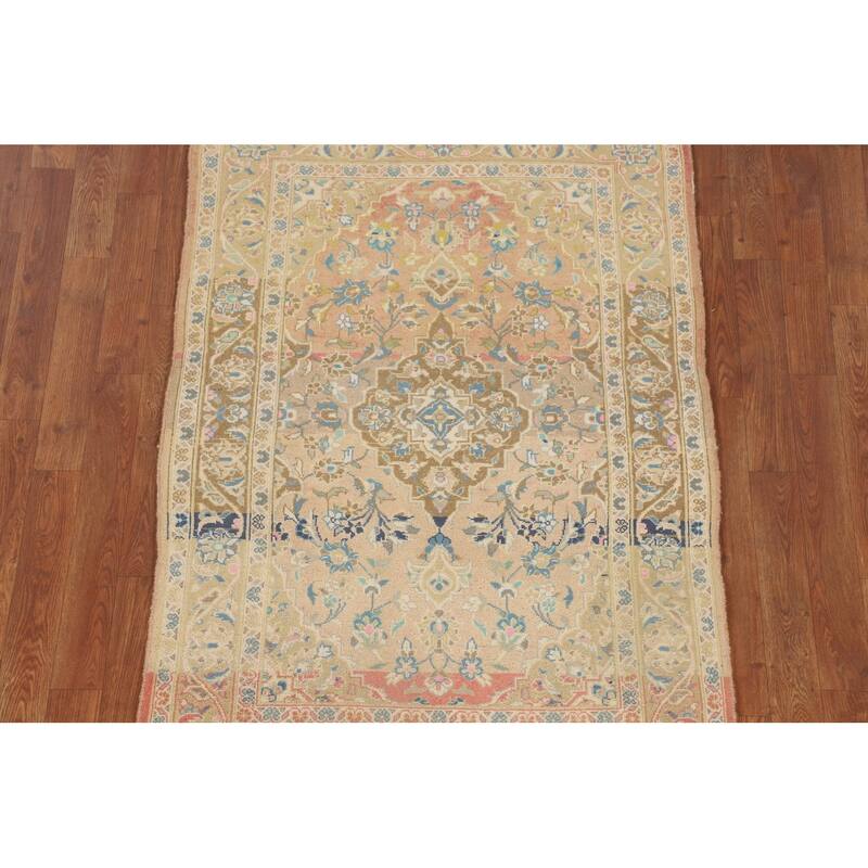 Kashan Persian Accent Rug Hand-Knotted Wool Carpet - 3'3" x 4'11"