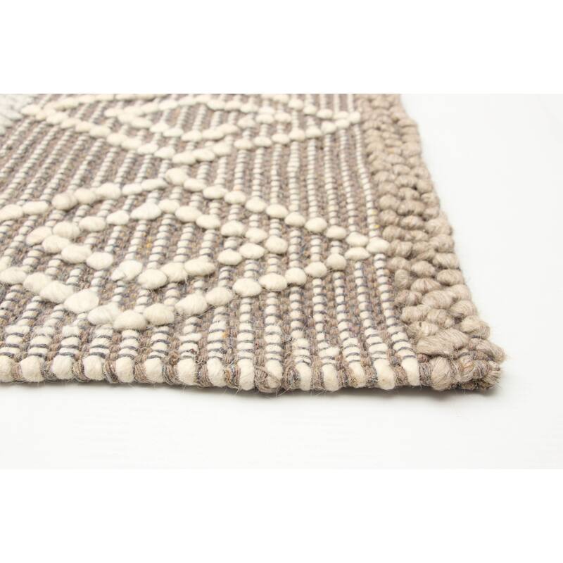 ECARPETGALLERY Braid weave Sienna Tan Wool Rug - 6'0 x 8'8