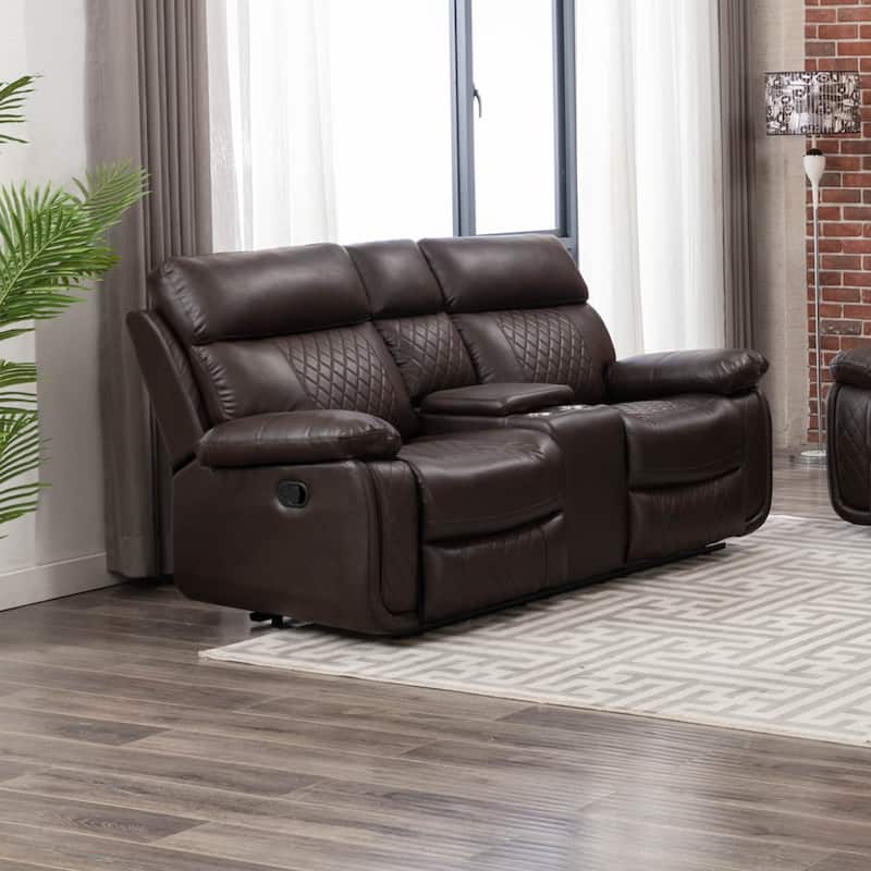 Infinity Power Reclining Faux Leather Reclining Loveseat - Brown