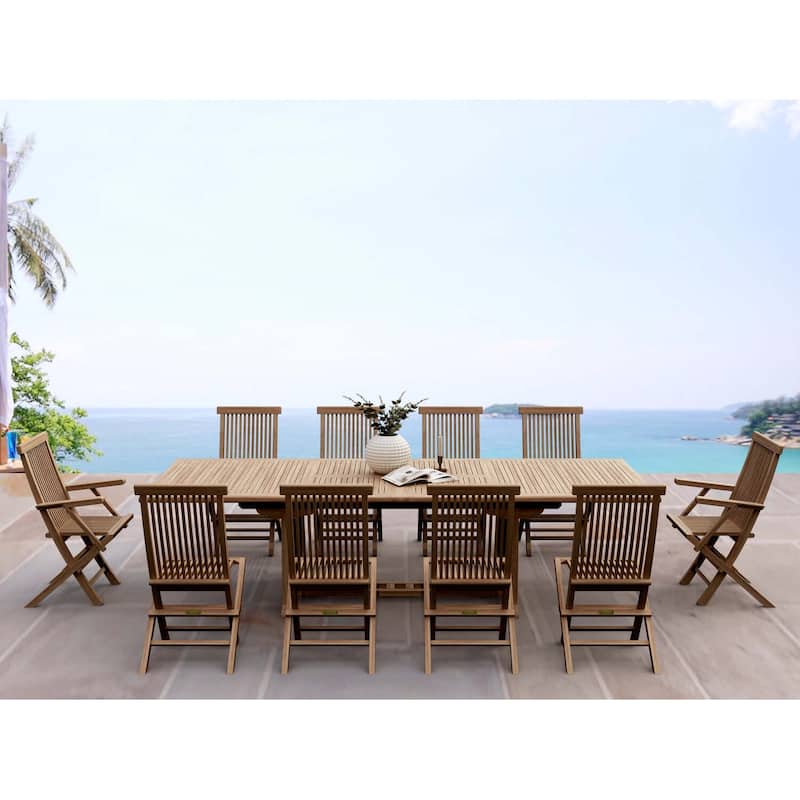 Outdoor Dining Set 11 Piece Patio Table Chairs Vintage Style