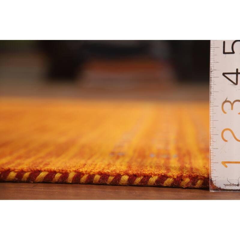 Hand Knotted Oriental 100% Wool Carpet Tribal Tribal Oranges & Rust Gabbeh Area Rug - 5' 10'' X 4' 0''
