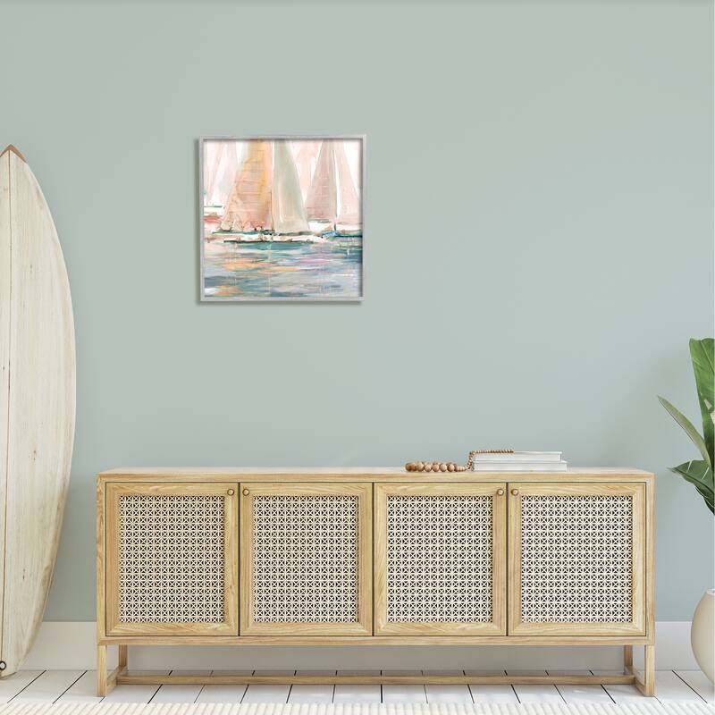 Stupell Warm Sunlit Sailboats Reflection Ocean Water Surface Framed Wall Art, Design by Carol Robinson