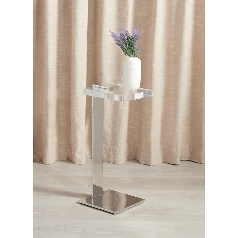 SAFAVIEH Couture Shiloh Acrylic Drink Table - 9.8" W x 9.8" L x 24" H - 10Wx10Dx24H