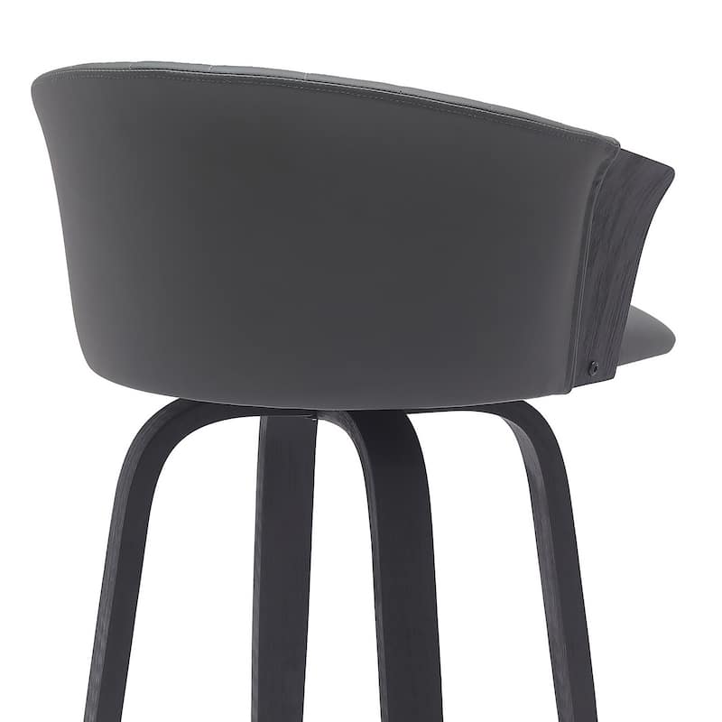 Diana Upholstered Wood Bar or Counter Height Swivel Stool