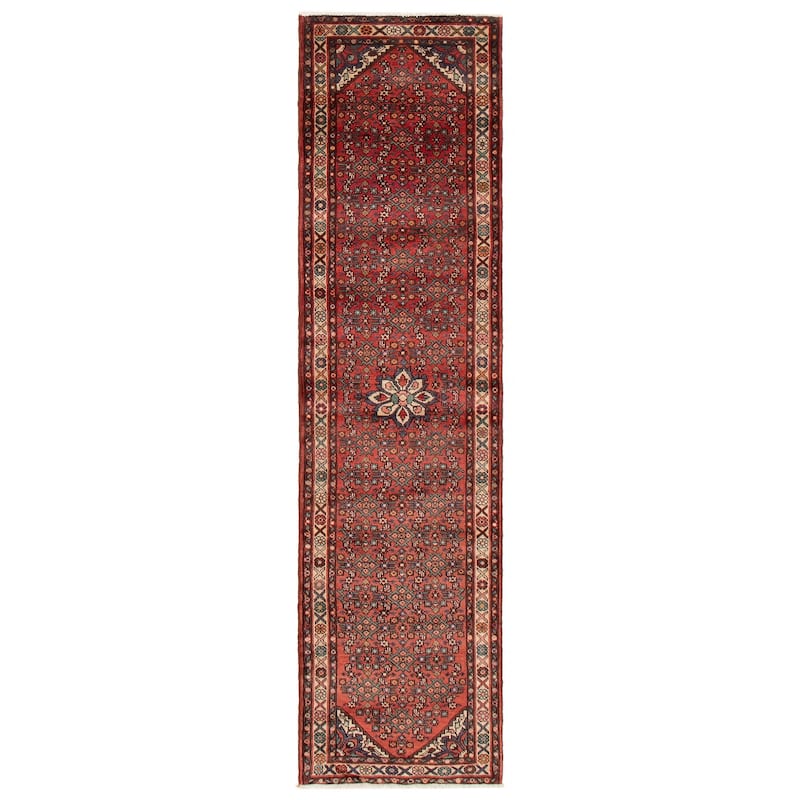 ECARPETGALLERY Hand-knotted Andelz Red Wool Rug - 2'8 x 9'8 - Red - 2'8 x 9'8