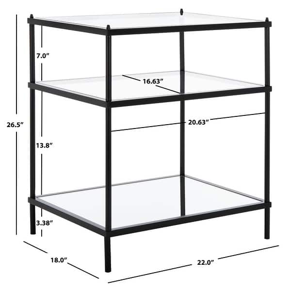 dimension image slide 3 of 5, SAFAVIEH Noelia 3-Tier Accent Table - 22" W x 18" D x 27" H