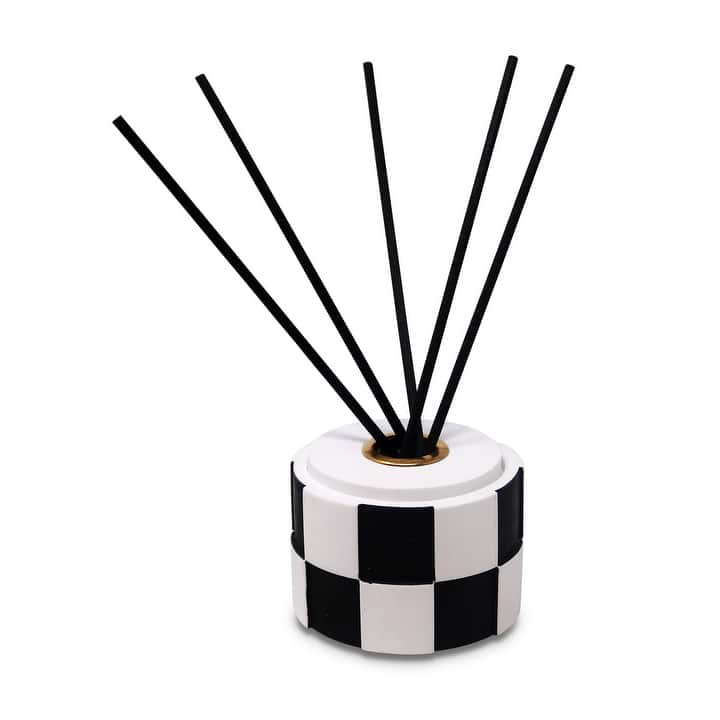Reed Diffuser Black and White Checked - Black